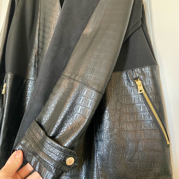 Andrew Marc Suede Leather Extra Long Jacket - Picture 3 of 7